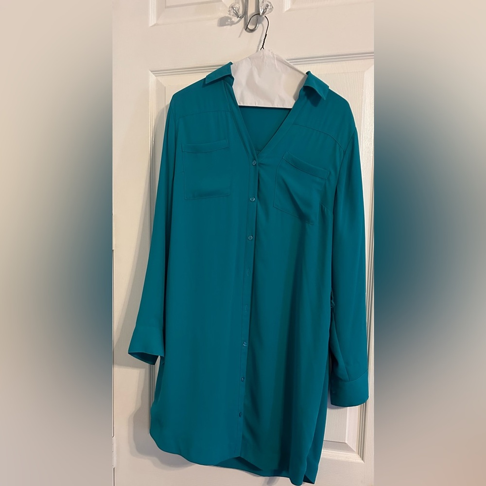 Express Teal M dress. Like new.